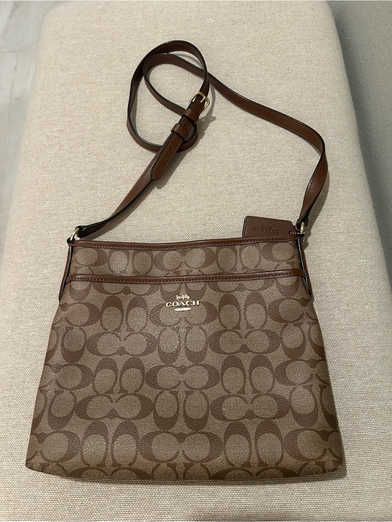 Coach Handbags - Coach Brown Signature Jacquard Crossbody Bag